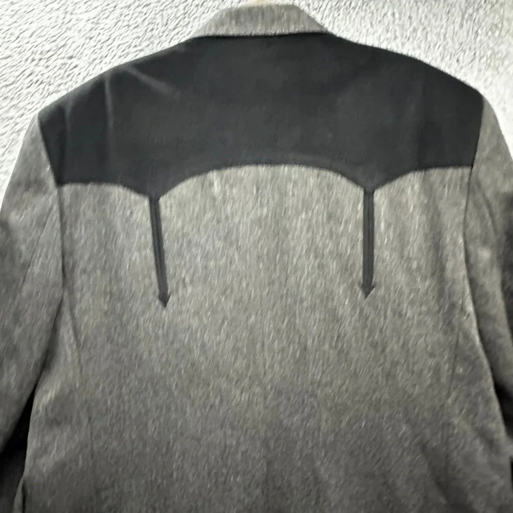 NWT Circle S Mens 52R Grey Western Sport Coat Black Yoke Blazer Cowboy Jacket